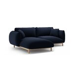 Угловой диван «Ада» королевский синий, бархат, левый