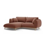 Corner sofa 'ada' cuoio, velvet, left