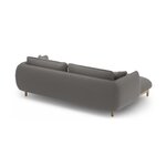 Corner sofa 'ada' grey, velvet, left