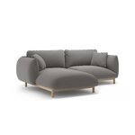Corner sofa 'ada' grey, velvet, left