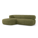 Corner sofa 'jenny' green, boucle, left