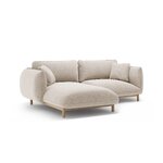 Угловой диван «Ада» светло-бежевый, структурированная ткань, левый