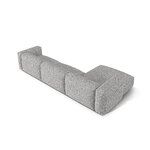 Угловой диван «Мартина», серебристый, букле, левый