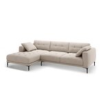 Corner sofa 'bemy' beige, velvet, left