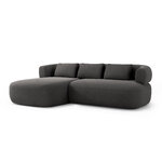 Угловой диван «Дженни» темно-серый, бархат, левый