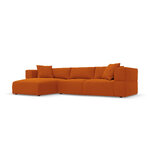 Kampinė sofa &#39;tyra&#39; terakotinė, aksominė, kairė