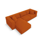 Kampinė sofa &#39;tyra&#39; terakotinė, aksominė, kairė