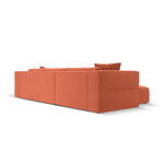 Kampinė sofa &#39;tyra&#39; koralinė, aksominė, kairė