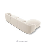 Corner sofa miley (micadoni limited edition) light beige, velvet, left