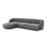 Miley corner sofa (micadon limited edition) light grey, velvet, left