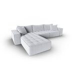 Modular corner sofa &#39;mike&#39;, light grey, velvet, left