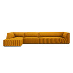 Corner sofa ruby, 5-seater (micadon home) yellow, velvet, left