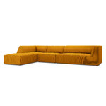 Угловой диван рубин, 5-местный (микадон хоум) желтый, бархат, левый
