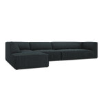 Corner sofa ruby, 5-seater (micadon home) blue, velvet, left