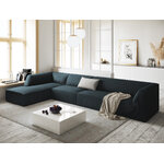 Corner sofa ruby, 5-seater (micadon home) blue, velvet, left