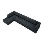 Corner sofa ruby, 5-seater (micadon home) black, velvet, left