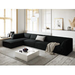 Corner sofa ruby, 5-seater (micadon home) black, velvet, left