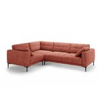 Угловой диван «Бэми» коралловый, структурированная ткань, левый