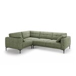 Угловой диван «Бэми», темно-оливково-зеленый, структурированная ткань, левый