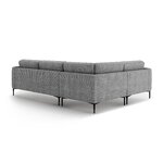 Угловой диван «Бэми» серый, структурированная ткань, левый