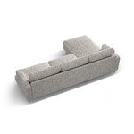 Угловой диван «Алия» бежевый меланж, структурированная ткань, левый