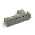 Угловой диван «Алия», мохово-зелёный меланж, структурированная ткань, левый