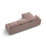 Угловой диван «Алия», розовый меланж, структурированная ткань, левый