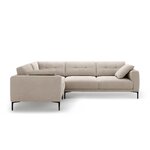 Corner sofa 'bemy' beige, velvet, left