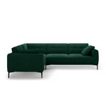 Corner sofa 'bemy' bottle green, velvet, left
