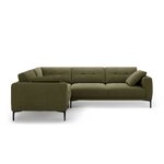 Corner sofa 'bemy' green, velvet, left