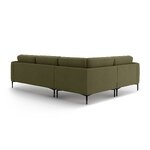 Corner sofa 'bemy' green, velvet, left