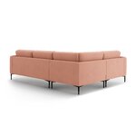 Угловой диван «Бэми» розовый, бархат, левый