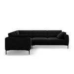 Corner sofa 'bemy' black, velvet, left