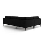 Corner sofa 'bemy' black, velvet, left