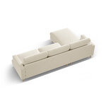 Угловой диван «Алия» бежевый, бархат, левый