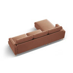 Corner sofa 'aliya' honey, velvet, left