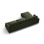 Угловой диван «Алия», мохово-зелёный меланж, бархат, левый