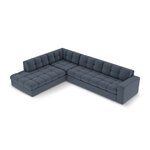 Corner sofa (justin) micadon limited edition dark blue, structured fabric, left