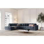 Corner sofa (justin) micadon limited edition dark blue, structured fabric, left