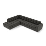 Corner sofa (justin) micadon limited edition dark gray, structured fabric, left