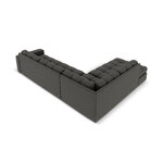 Corner sofa (justin) micadon limited edition dark gray, structured fabric, left