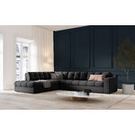 Corner sofa (justin) micadon limited edition dark gray, structured fabric, left