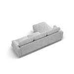 Угловой диван «Алия» светло-серый меланж, структурированная ткань, левый