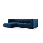 Modulinė kampinė sofa &#39;serena&#39; tamsiai mėlyna, aksominė, kairė