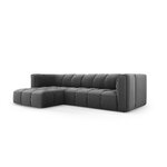 Modulinė kampinė sofa &#39;serena&#39; pilka, aksominė, kairė