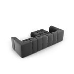 Modulinė kampinė sofa &#39;serena&#39; pilka, aksominė, kairė