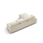 Угловой диван «Алия» бежевый, бархат, левый