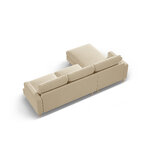 Угловой диван «Алия» тёмно-бежевый, бархат, левый