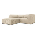 Corner sofa ruby, 3-seater (micadon home) light beige, velvet, left