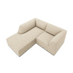 Corner sofa ruby, 3-seater (micadon home) light beige, velvet, left